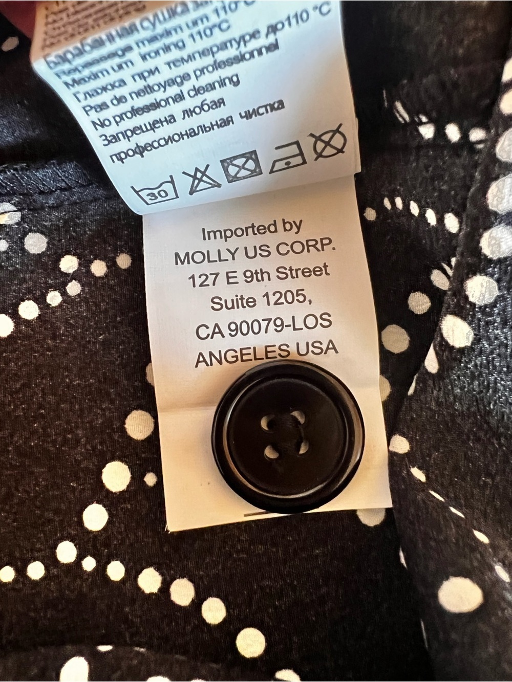 Molly Bracken Black Dot Print High Waist Tailored Shorts French Chic M - Picture 10 of 13